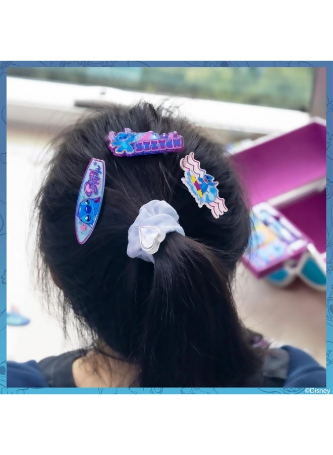 Stitch by Townley Girl Cosmetic Makeup Train Case Set Includes Lip Gloss, Shadows, Brushes, Nail Polishes, Hair Clips, Tattoos, Accessories & More! for Girls Ages 3+ Perfect for Parties, Sleepovers - Image 5